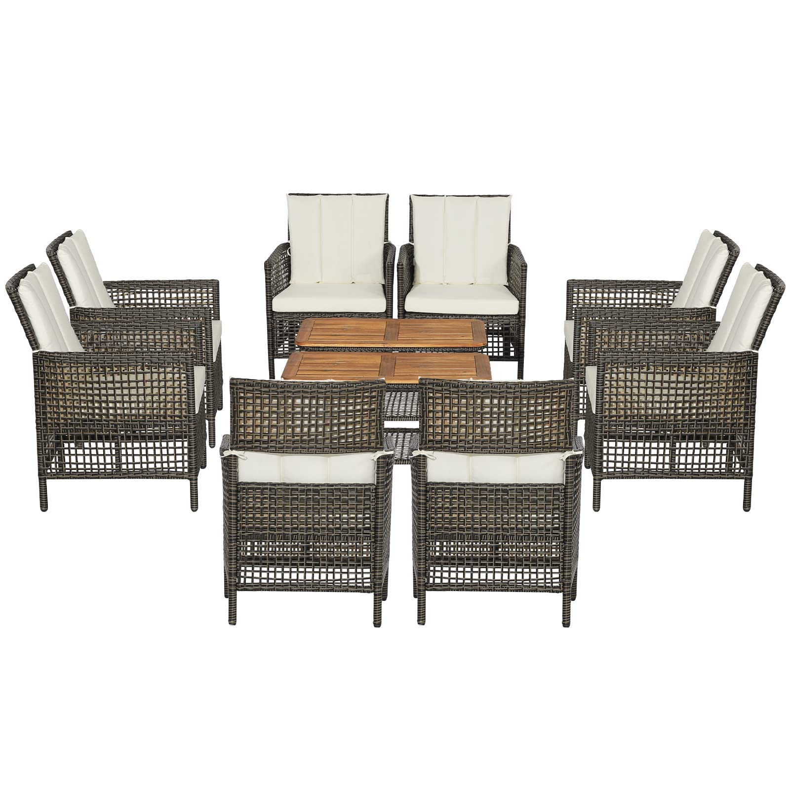 Ensemble de mobilier de patio Tangkula avec table basse à 2 niveaux